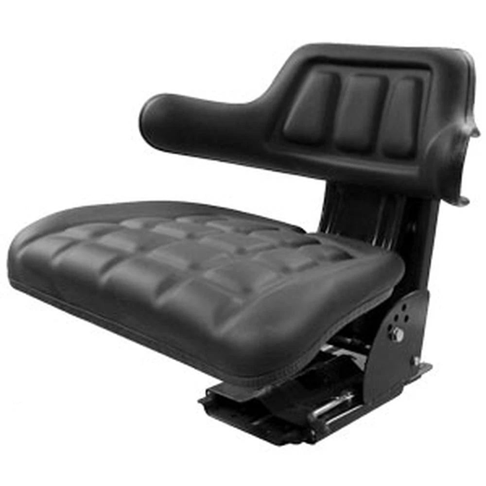 Black Flip Up Seat Full Suspension Sli De Tracks Fits Case IH