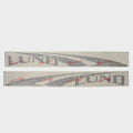 Lund Boat Graphic Hull Decals 2280257 - Black - Silver Vinyl (set of 2)