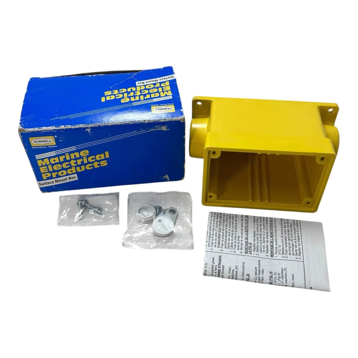 Hubbell 36-HBL60CM83A, Marine Water Tight FD Yellow Box Enclosure 3/4