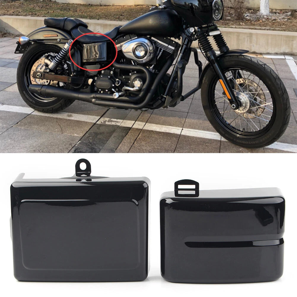 Battery Side Covers for Harley Dyna Fat Street Bob Super Glide 2006-2017 Black