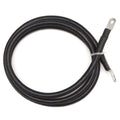 Boat Battery Cable - 2 AWG 5 Foot Black Wire 1/4 to 3/8 Inch Lugs