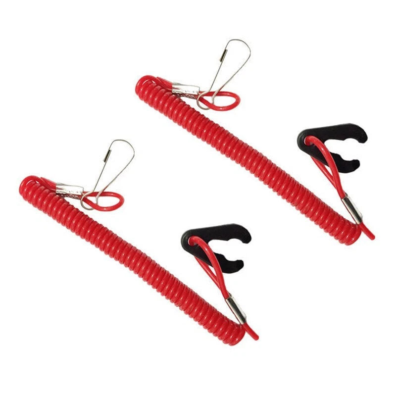 Outboard Engine - Kill Stop Switch Key Lanyard Rope Clips