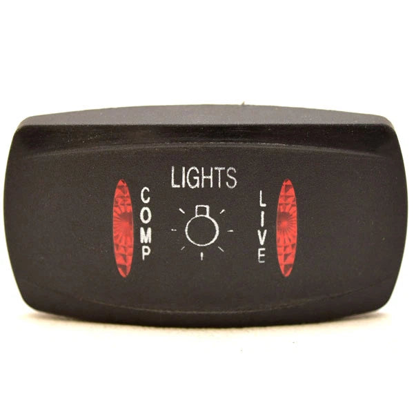 Carling Boat Contura V Rocker Switch Actuator - Comp/Live Lights Lit