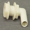 Boat Thru Hull Fitting - 90 Degrees 3/4 Inch Off White Plastic