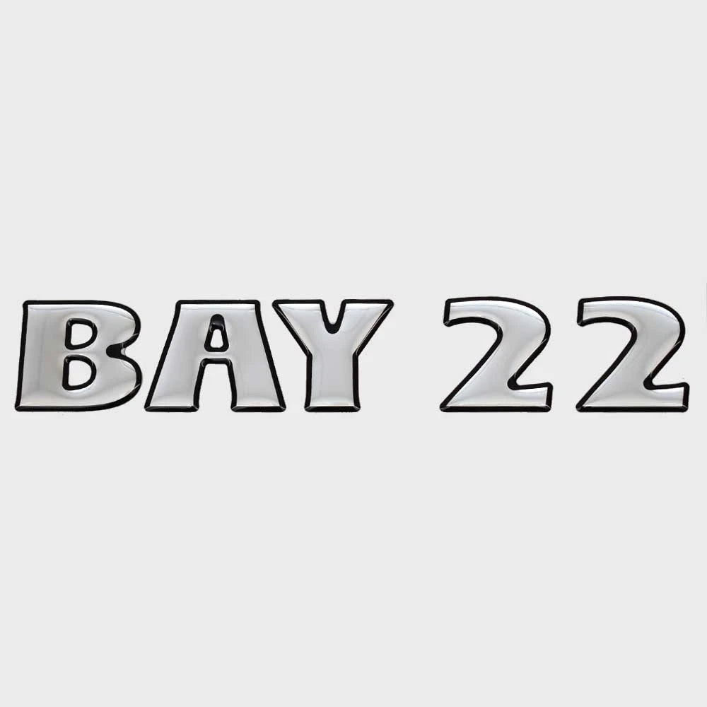 Lowe Boat Raised Model Decal 2259387 - Bay 22 Silver 8 1/8 Inch 2017