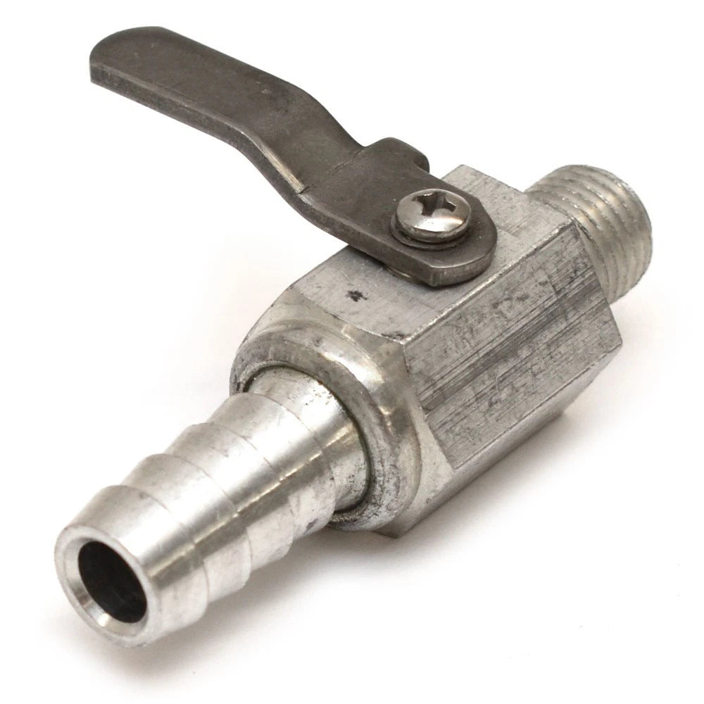 Boat Pipe-to-Hose Adapter Fitting - 1/2 X 1/2 Inch Aluminum with Valve