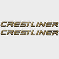 Crestliner Boat Brand Decal 139049-01 - Copper Logo Stickers (pair)