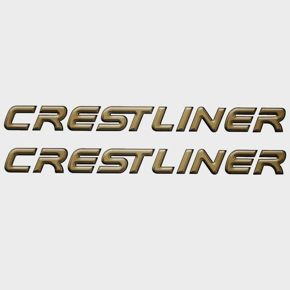 Crestliner Boat Brand Decal 139049-01 - Copper Logo Stickers (pair)