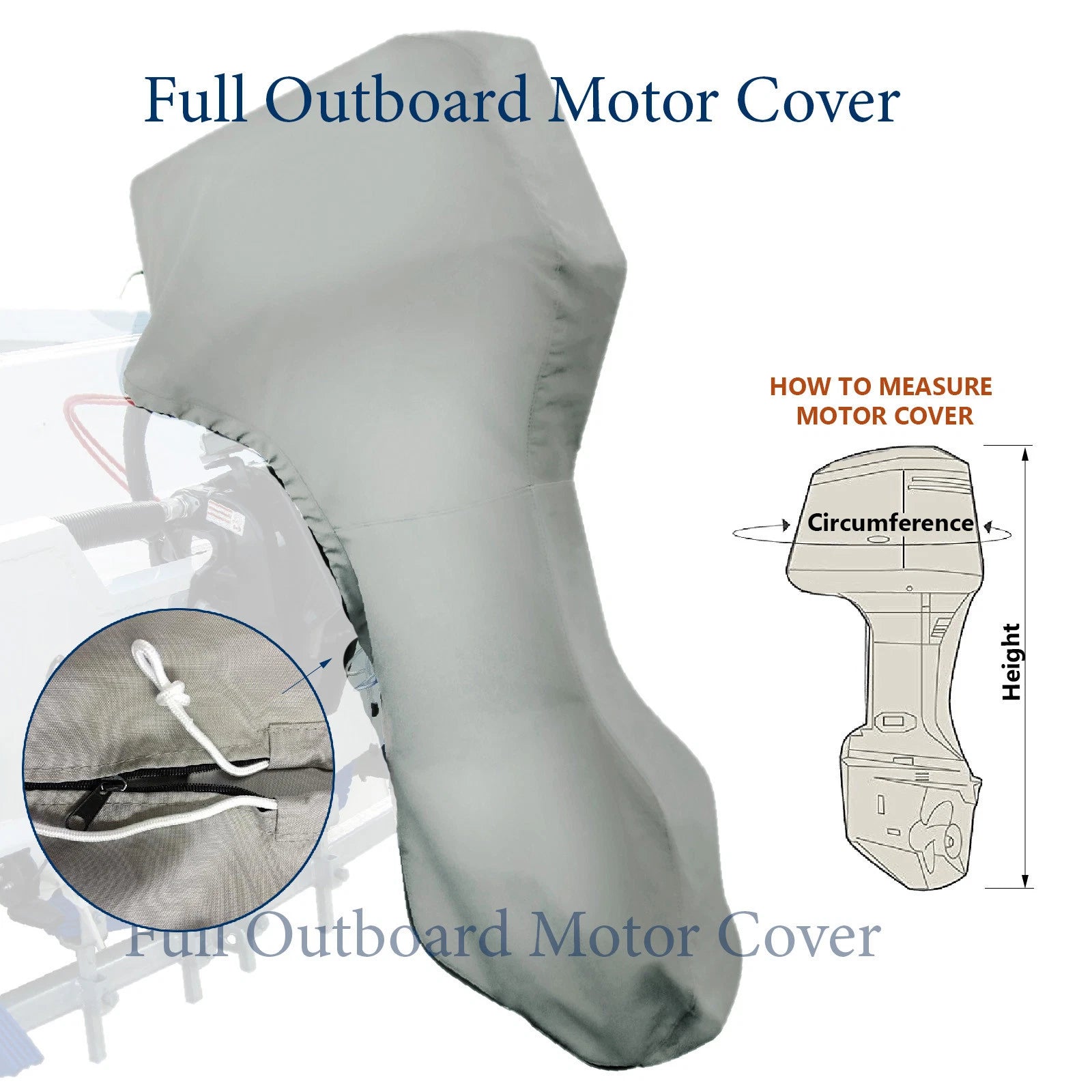 Boat Full Outboard Motor Engine Cover Fits Up to 25-30HP Heavy Duty Waterproof