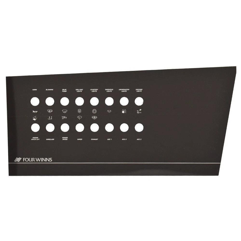 Four Winns Boat Blank Switch Panel 025-4978 - Black Aluminum