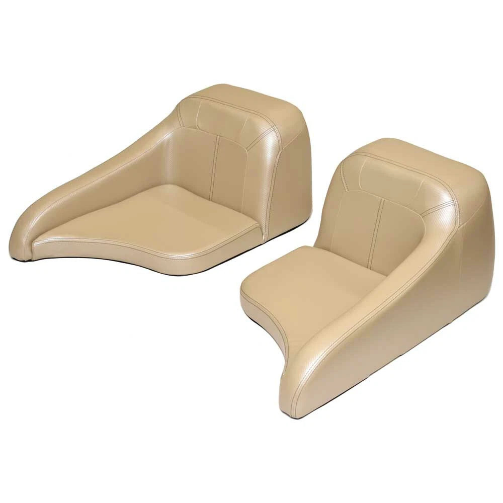 Blue Wave Boat Bow Seat Cushions - High Back Beige (set of 2)