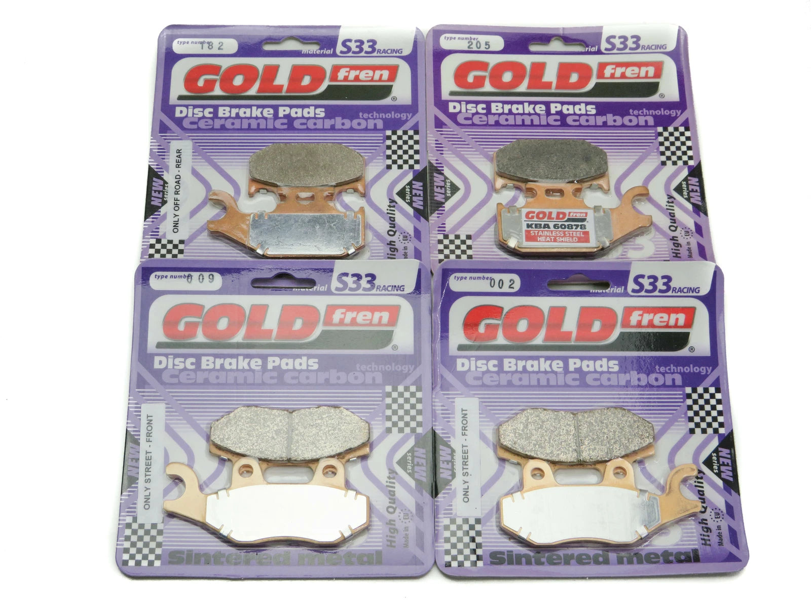 Goldfren S33 Brake Pads Front & Rear for Can Am Maverick 1000 R XMR 2014