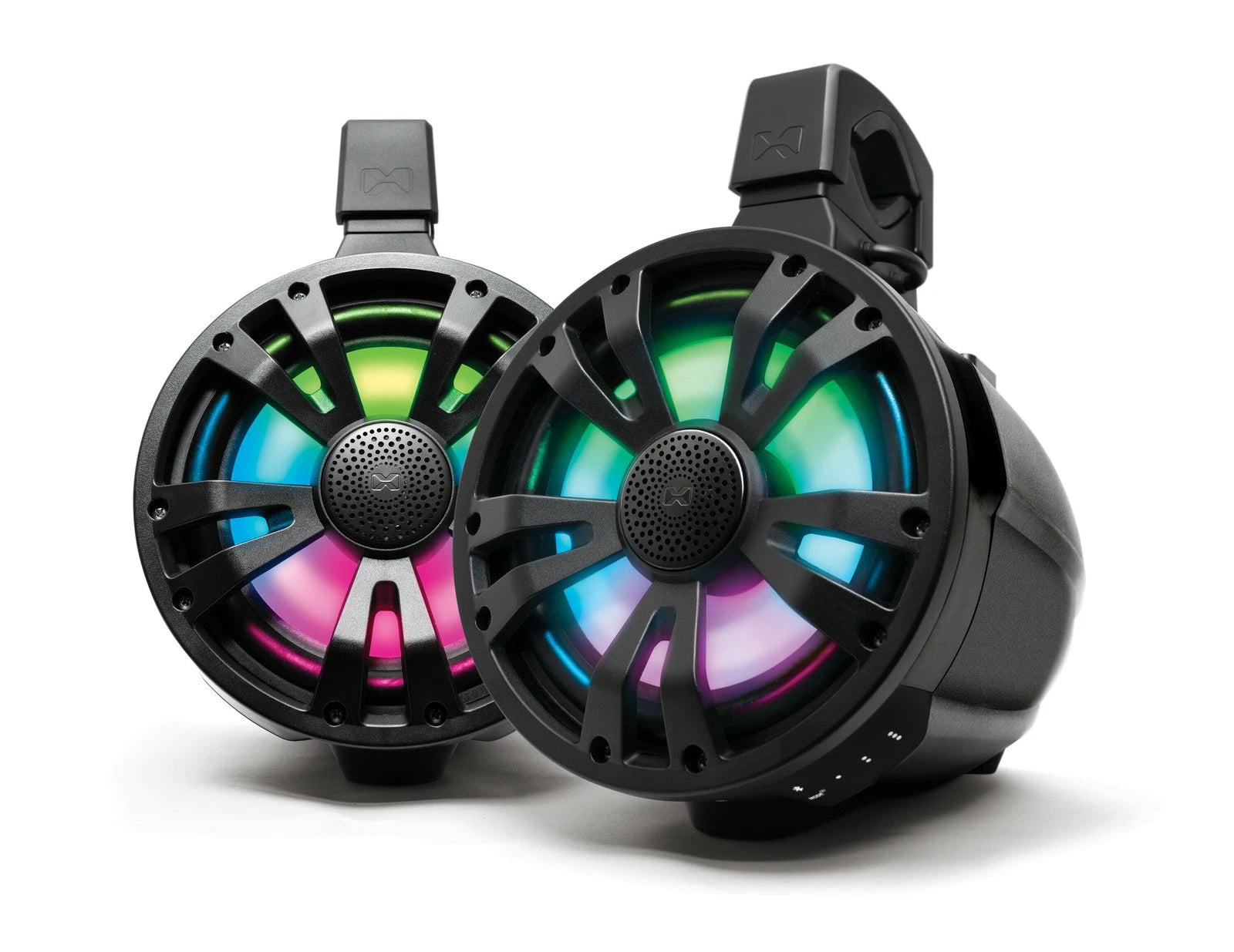 ECOXGEAR Extrmtower 2 Pack Marine 8" Amplified Speakers with RGB LED Lights