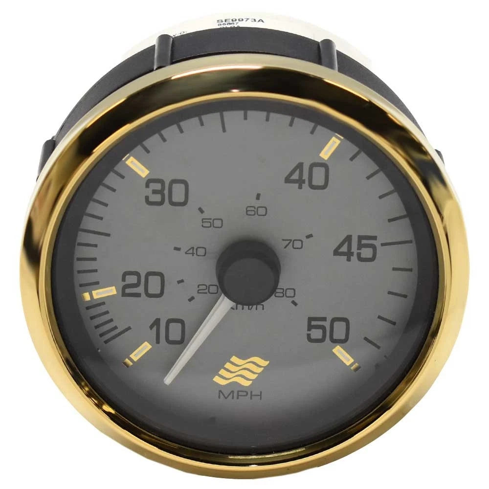 Faria Boat Speedometer Gauge SE9973A - 3 1/4 Inch Gold Gray