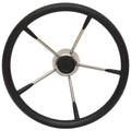 Boat Destroyer Steering Wheel 1525 - 15 1/2 Inch Stainless Black
