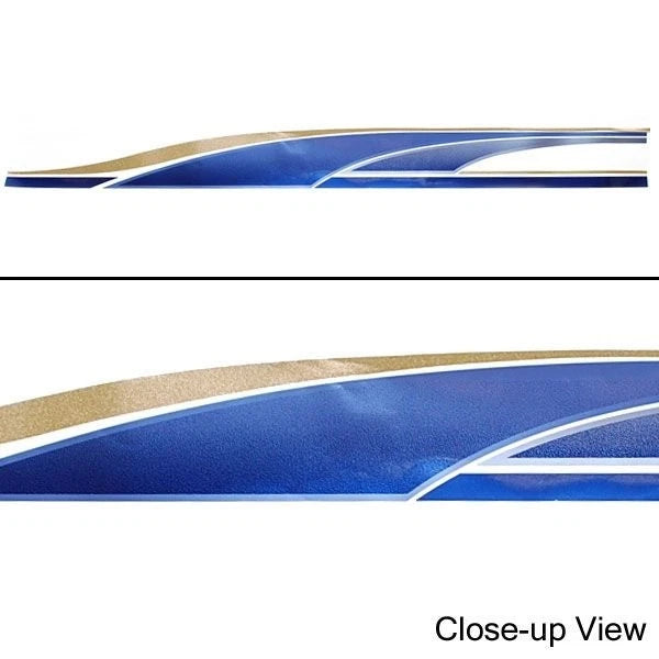 Boat Graphic Hull Decal - Gold - Blue Sticker