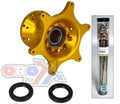 GOLD BILLET ALUMIUNUM FRONT HUB & STAINLESS STEELT SPOKES KTM 2000-2013