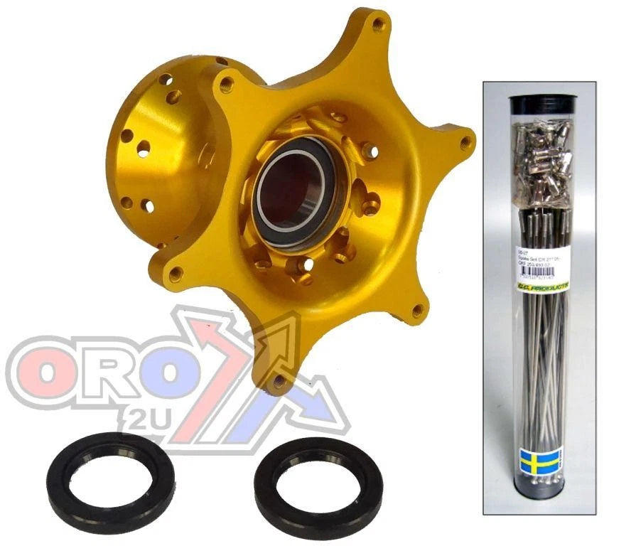 GOLD BILLET ALUMIUNUM FRONT HUB & STAINLESS STEELT SPOKES KTM 2000-2013
