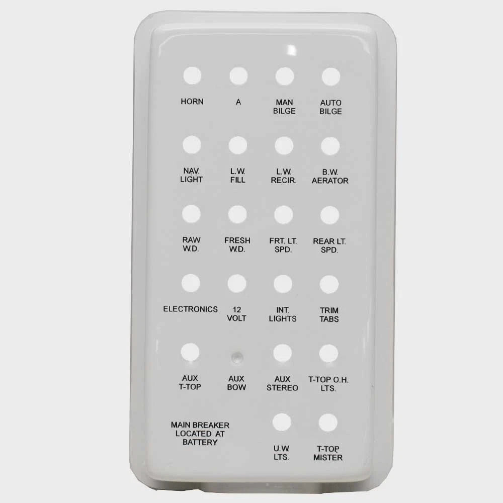 Ranger Boat Blank Switch Panel - Toggle 6 X 11 X 3 Inch White Plastic