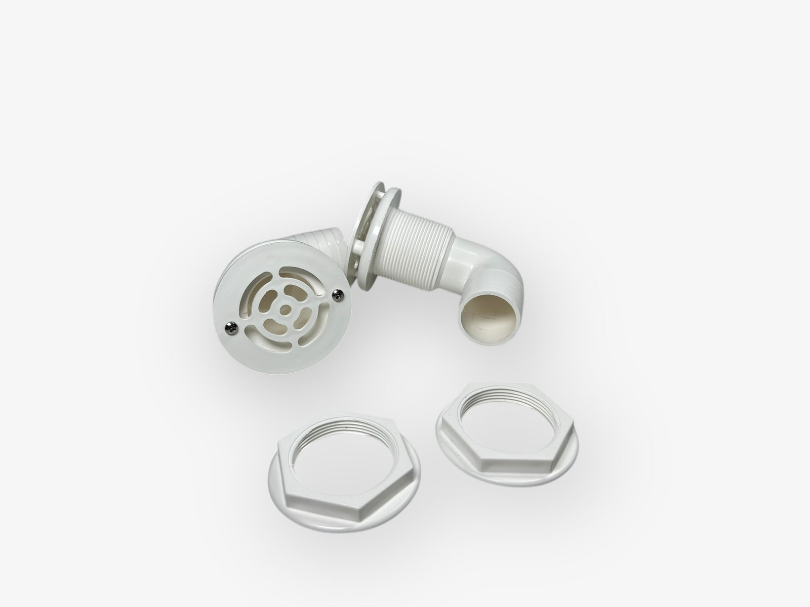 TH Marine TH-1592F-B, 1 1/2in 90-Degree Barbed Thru-Hull, White, OEM, 2 Pack