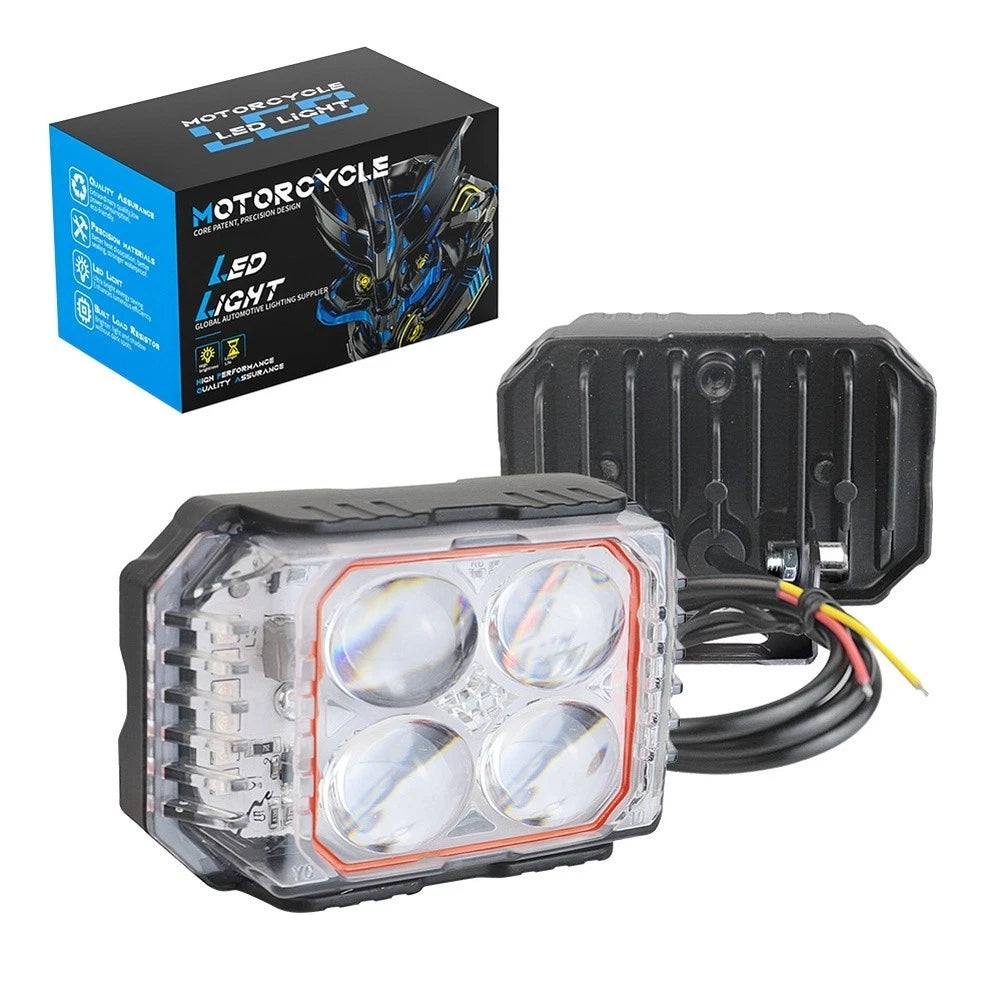 LED Motorcycle Fog Light Dual Mode White Yellow 27W Aluminum IP65 Rated