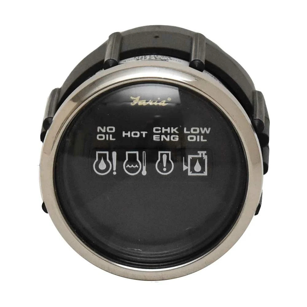 Faria Boat OMC Systems Check Gauge GPK112A - 2 Inch Silver Black