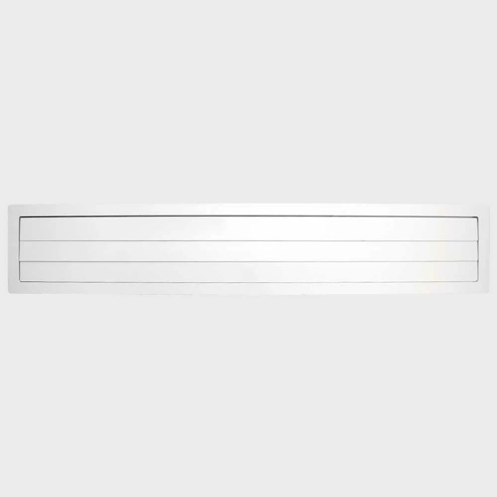 Boat Louvered Air Vent - White Powder Coated Steel 62 Inch