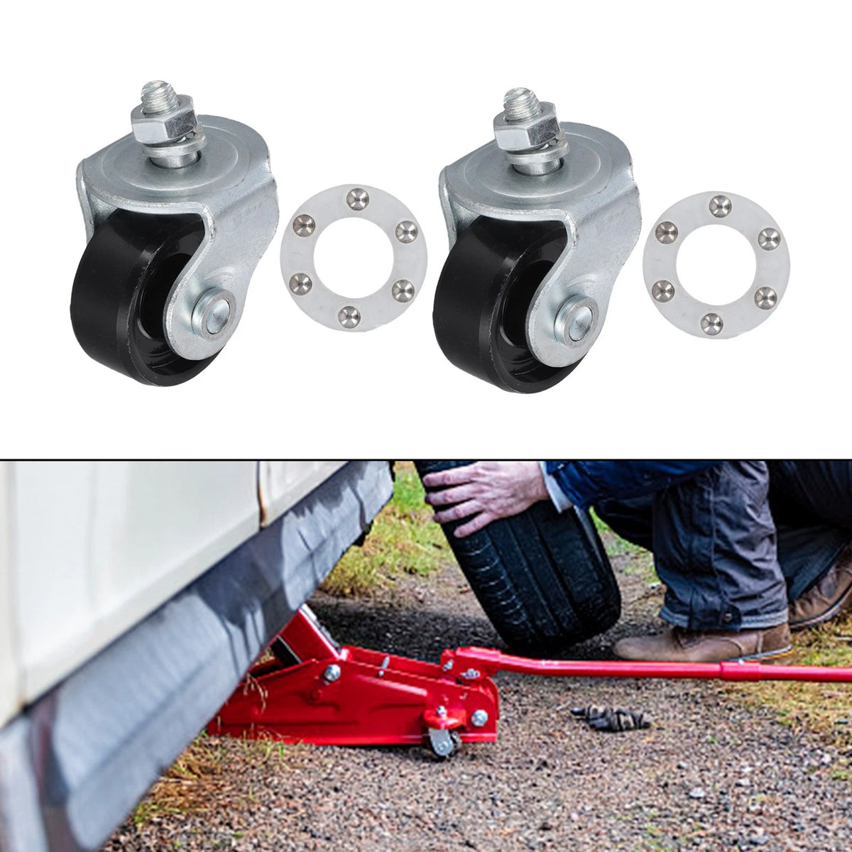 Dual Pack Swivel Castor Wheels Suitable for Garage and for Workshop Tasks