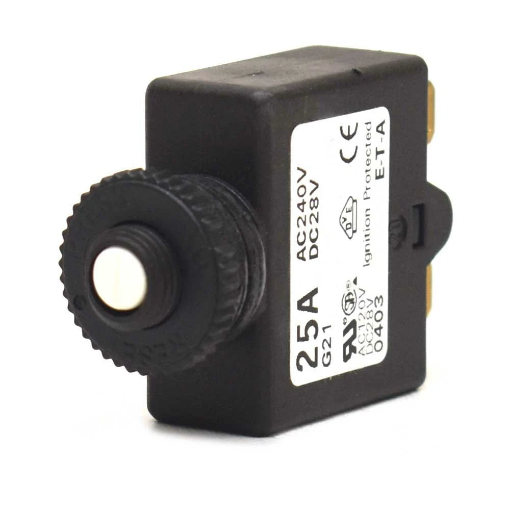 E-T-A Boat Push-to-Reset Circuit Breaker - 25A 240V AC 28V DC