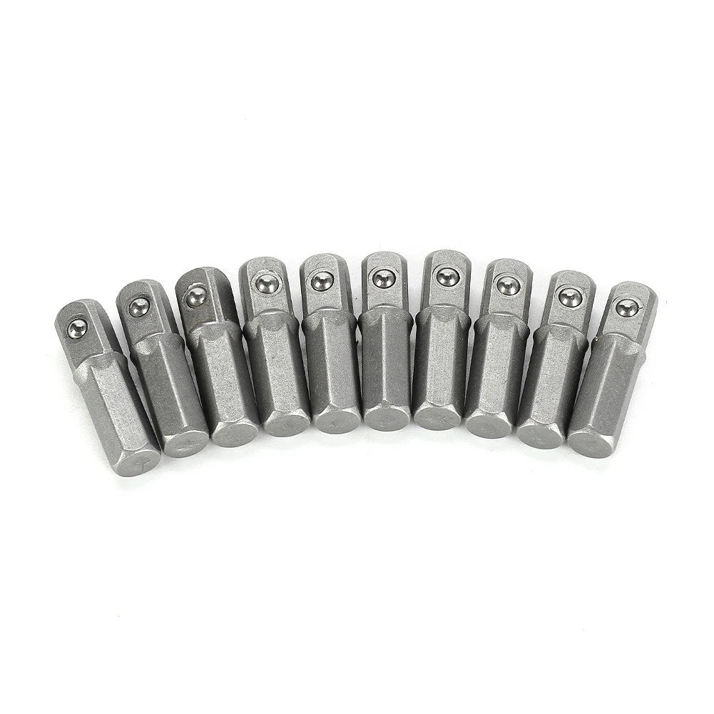 Socket Adapter 25mm Set 1/4" Hex to 1/4" Square Drive Metal Quick Change Hot