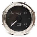 Faria Boat 20-32 Voltage Gauge VE0037A - 2 Inch Silver Black