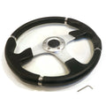 Universal 14" Steering Wheel Black/Chrome, GT Style for Utility Task Vehicle UTV