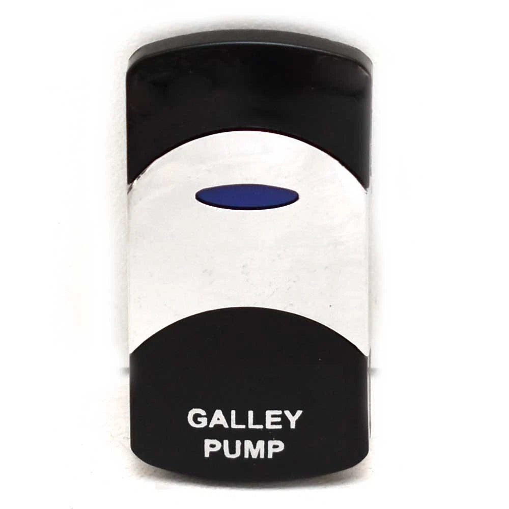 Boat Rocker Switch Cover - Galley Pump Black Silver