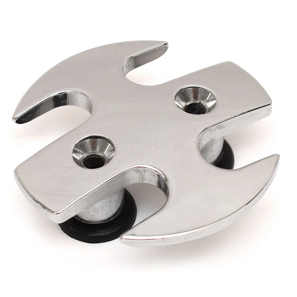 Boat Round Cleat - 3 3/8 Inch Zamak Chrome Plated
