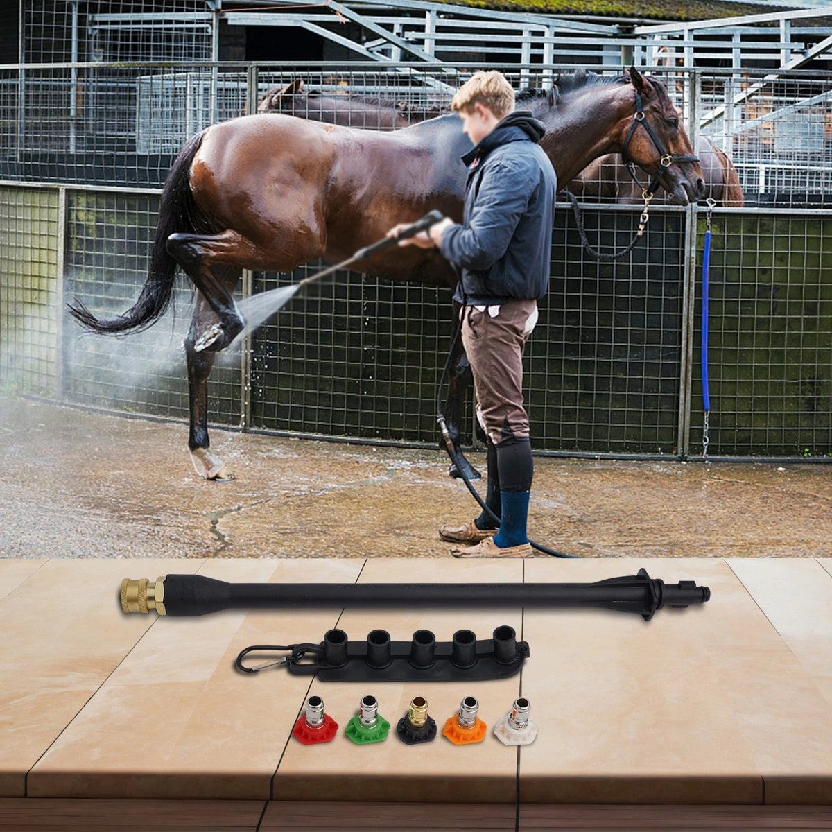 Easy to Use Electric Pressure Washer Wand Replacement Kit with 5 Spray Nozzles