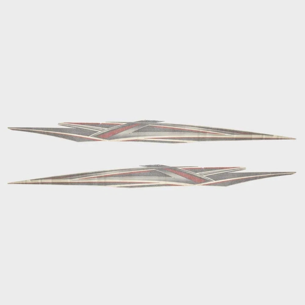 Crestliner Boat Graphic Decal Set 2271149 - PT18 - PT20 Red Gray (2PC)