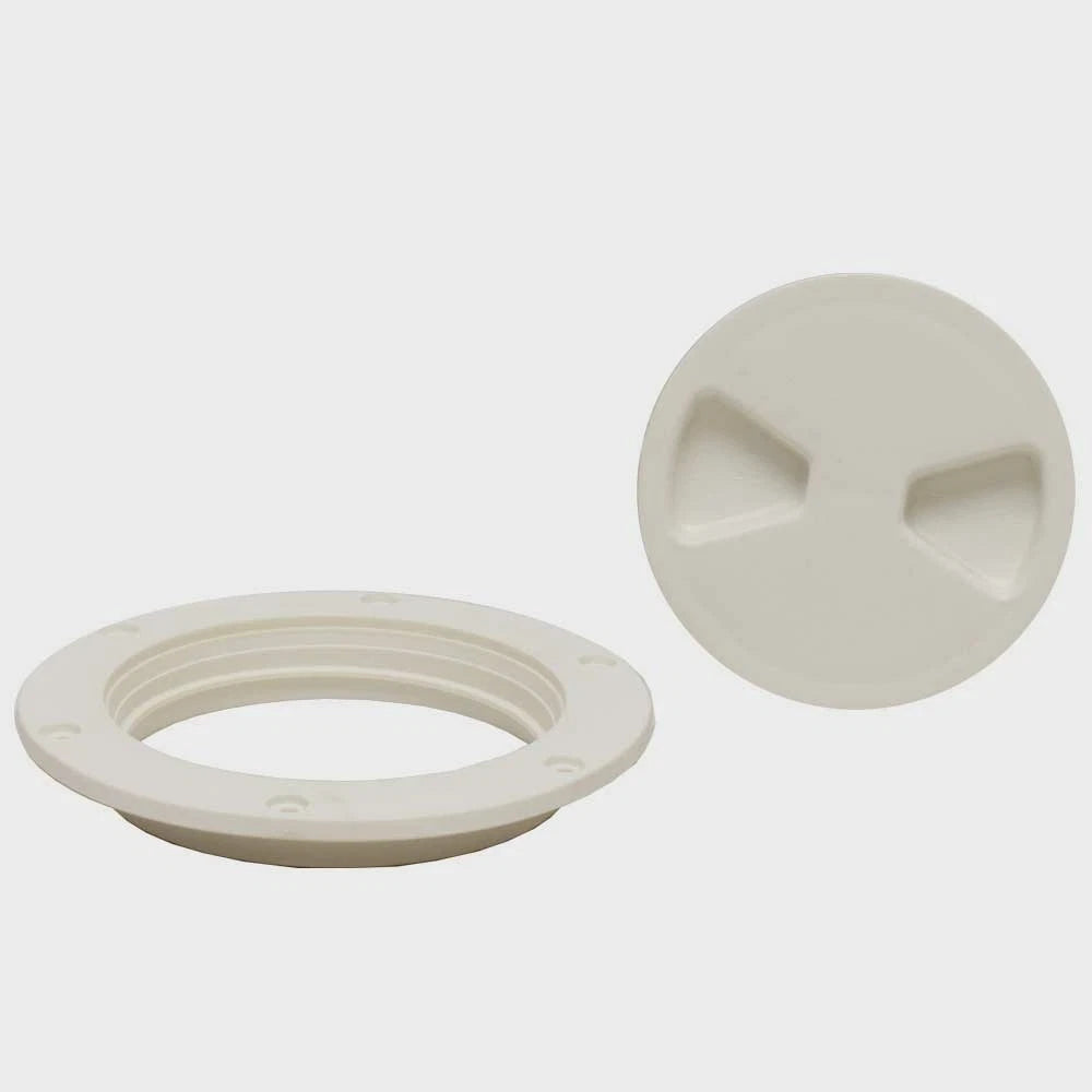 Rinker Boat Screw-Out Deck Plate 43006 - Tempress White 4 Inch