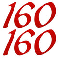 Lowe Boat Decal 145264-02 - 160 Bass Red 3 5/8 X 1 1/2 Inch 2PC
