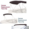 Bimini Top Boat Canopy Canvas Fabric Black with Boot Fits 3Bow 72"L 73"-78"W