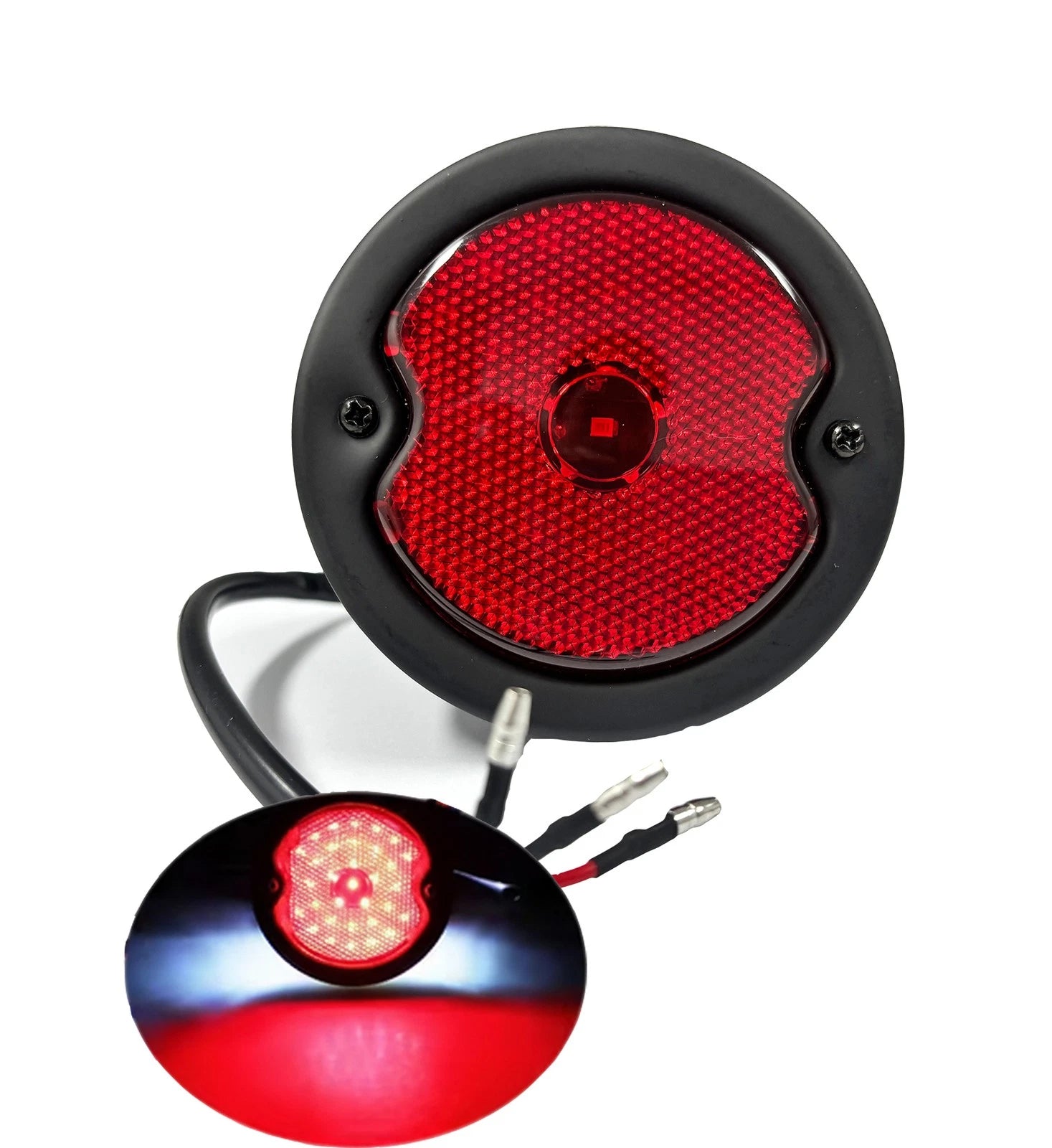 Motorcycle Retro Round LED Tail Brake Light 12V Epoxy Coated Steel for Cafe Race