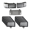 Complete LED Flood Beam Light Kit Fits Case IH STX Tractors - (pkg. of 13)