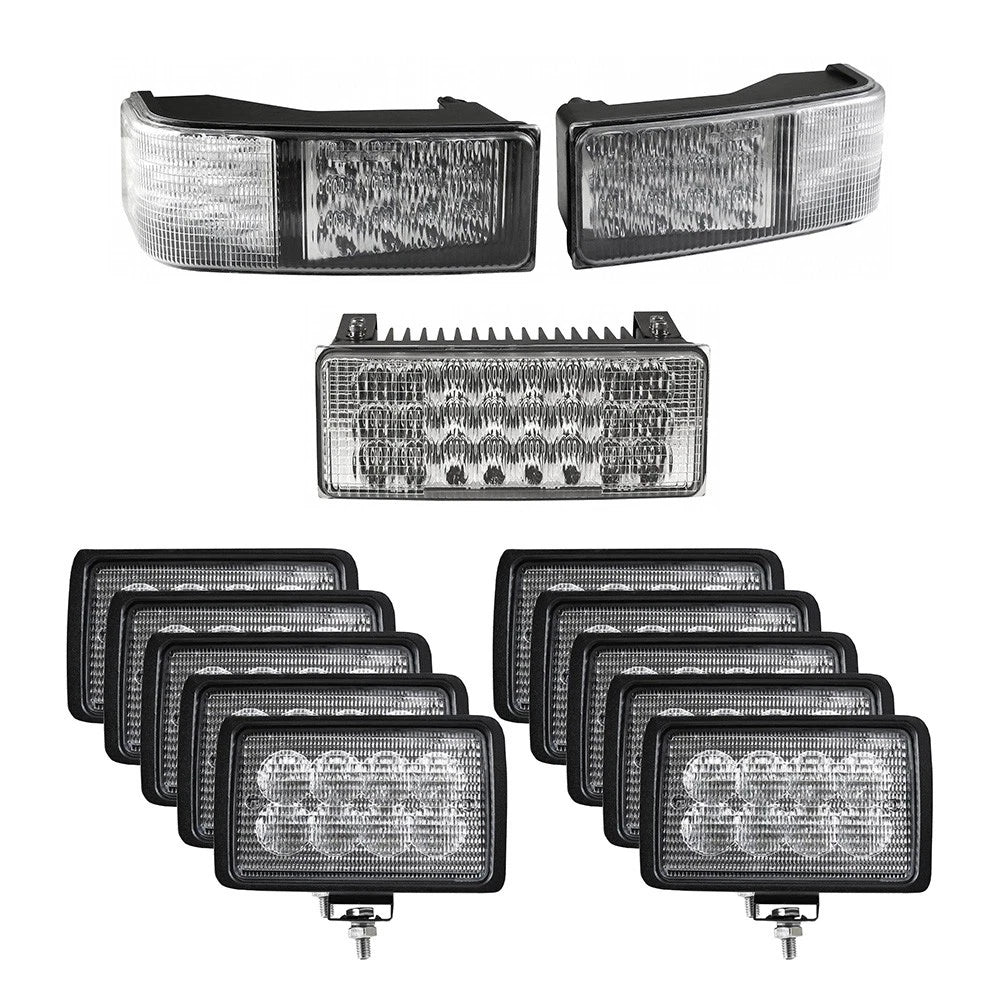 Complete LED Flood Beam Light Kit Fits Case IH STX Tractors - (pkg. of 13)