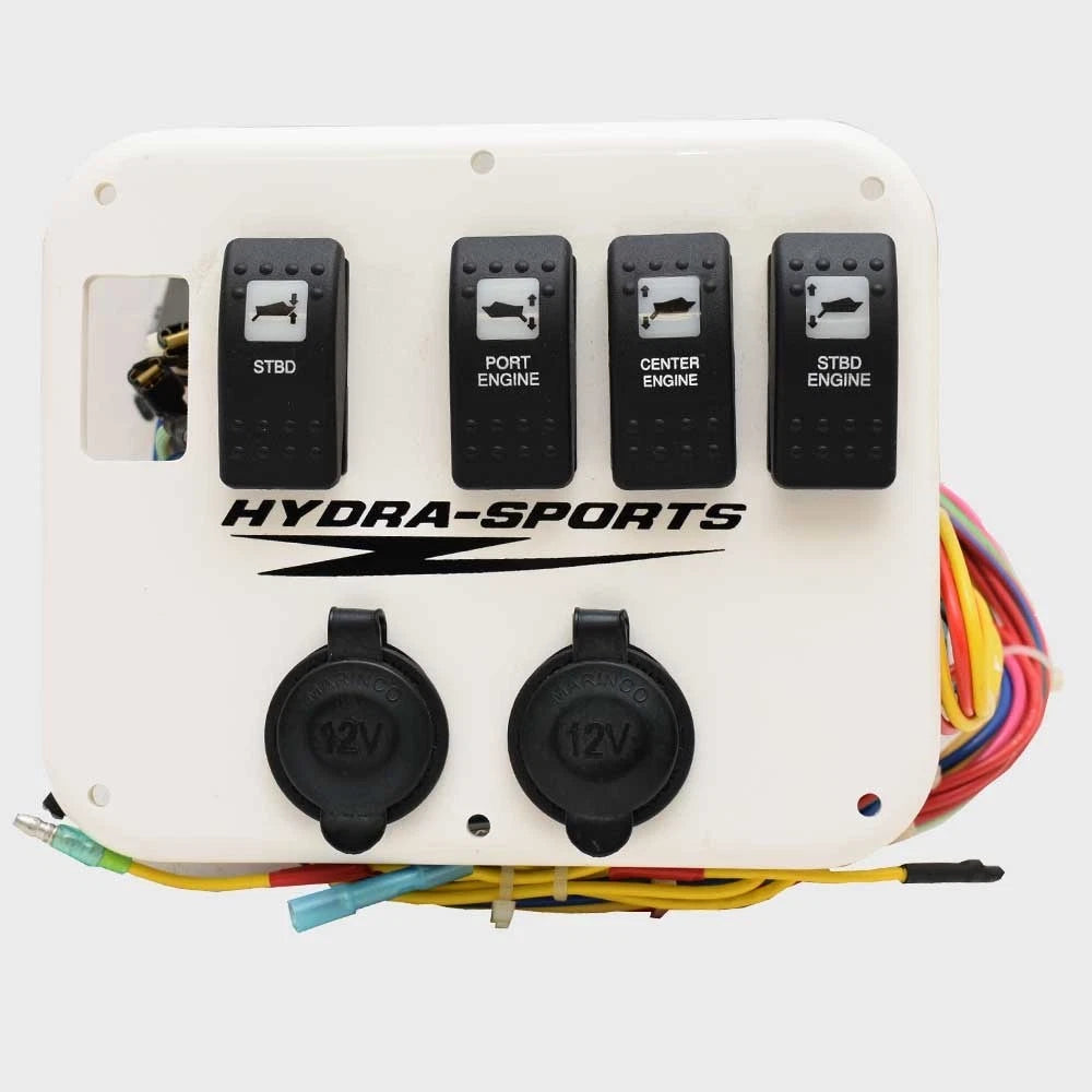 Hydrasports Boat Switch Panel 220-05185-P - 7 X 5 3/4 Inch White