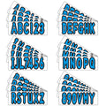 Custom Boat Registration Numbers Decals 4 Sets of A-Z & 0-9 Blue