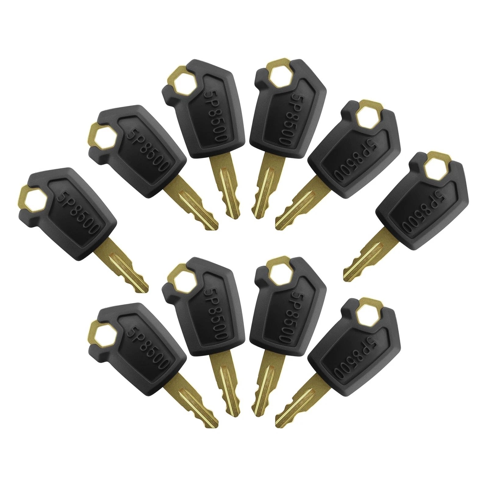10 Piece Ignition Key Set 5P8500 for Caterpillar Dozer and Backhoe Loader Models