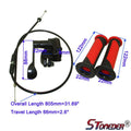 STONEDER Thumb Throttle + Handle Grips + Cable for 50cc-250cc ATV Quad 4 Wheeler