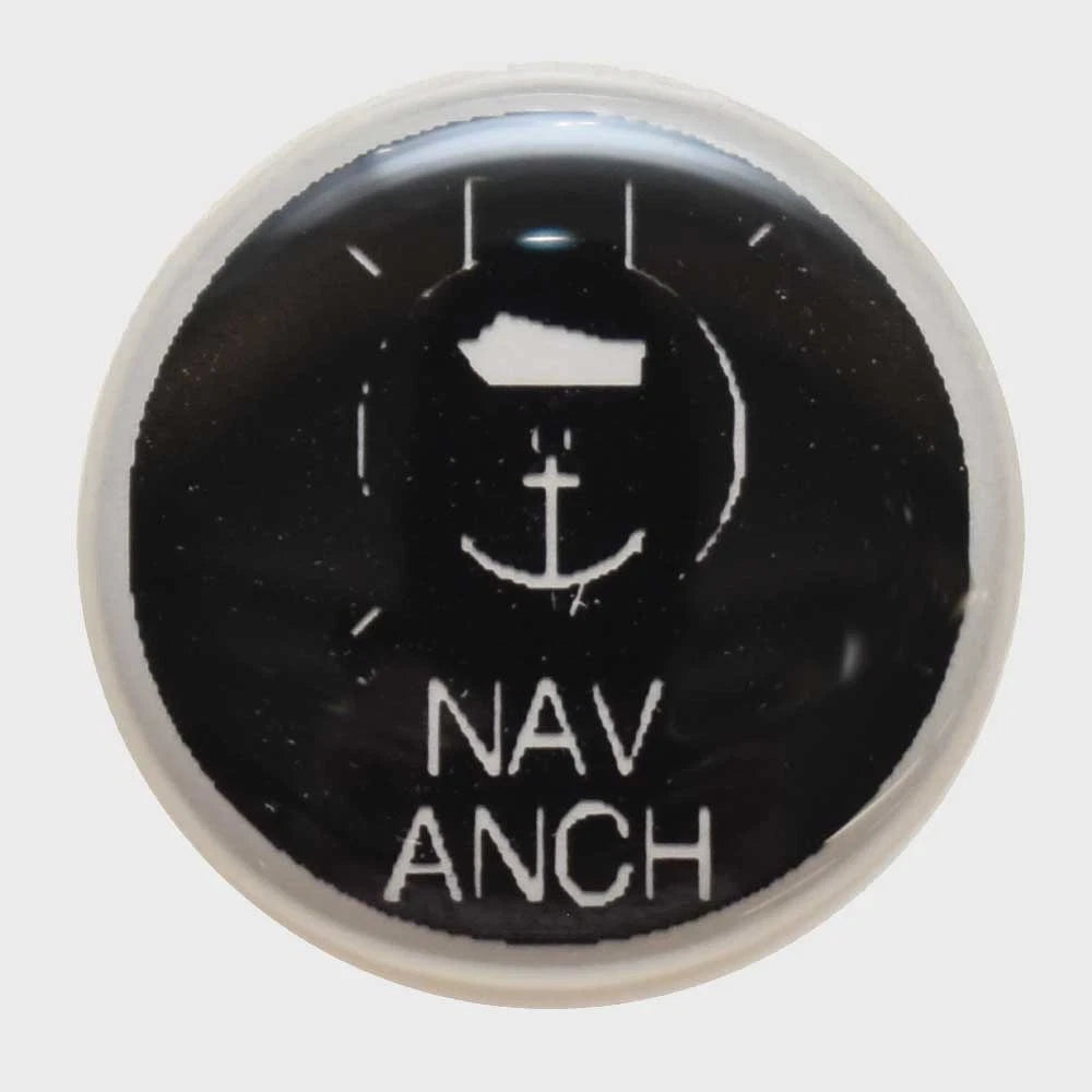 Ranger Boat Nav - Anch Button Decal - Black - Clear Vinyl 3/4 X 1/8 Inch
