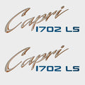 Bayliner Boat Decals - Capri 1702 LS 8 X 3 Inch Silver Gold (pair)