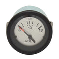 VeeThree Boat Voltmeter Gauge 69924 - 2 Inch Black Silver