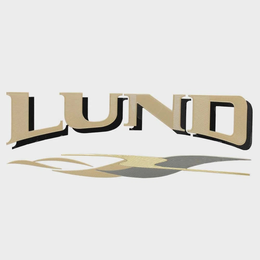 Lund Boat Iron-On Emblem Applique 1988344 - Silver Gold Beige